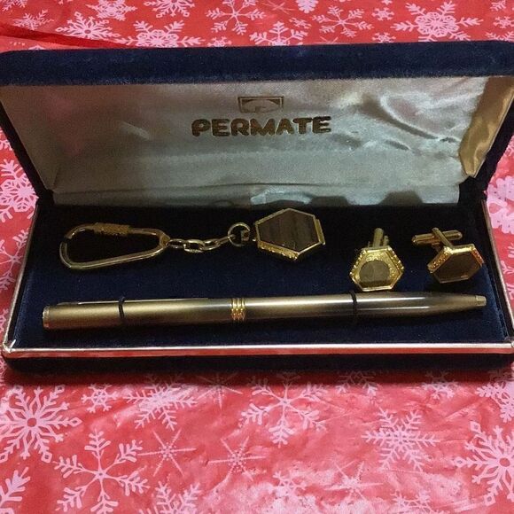 Vintage Permate gift set cuff links missing cover - Picture 1 of 5